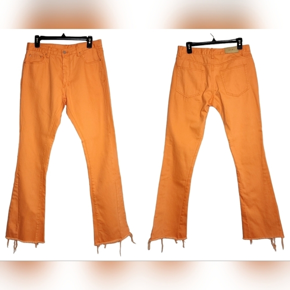 MNML Orange Men's B251 Flare Denim Jeans Men's size 30x32 Button fly - Picture 3 of 16